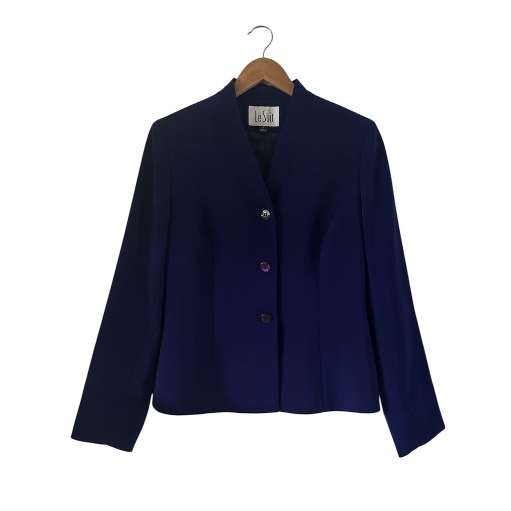 Le Suit Fully Lined Purple Blazer sz 6